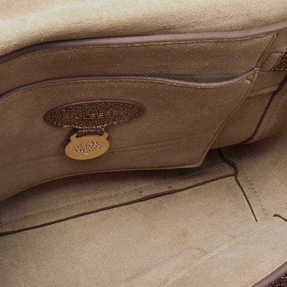 Mulberry Metallic Brown Leather Mini Bayswater Satchel - Picture 8 of 9